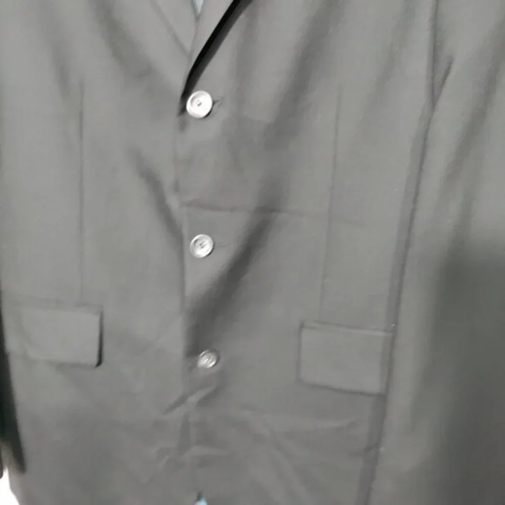 Oscar De La Renta Black Wool‎ Men's Sport Coat Blazer Size 42L